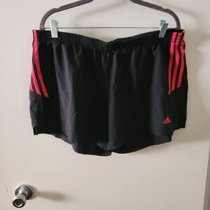 Adidas Women's Black Shorts with Pink Accents